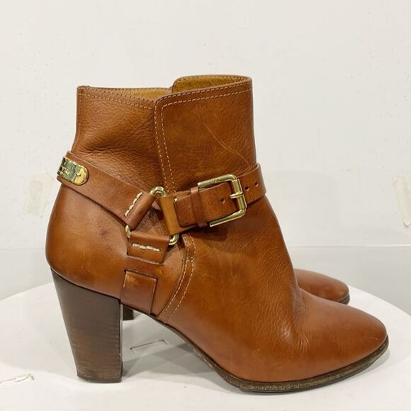 Ralph Lauren‎ Collection Boot Womens Black Label Cognac Equestrian Ankle Sz 9 - Picture 4 of 12